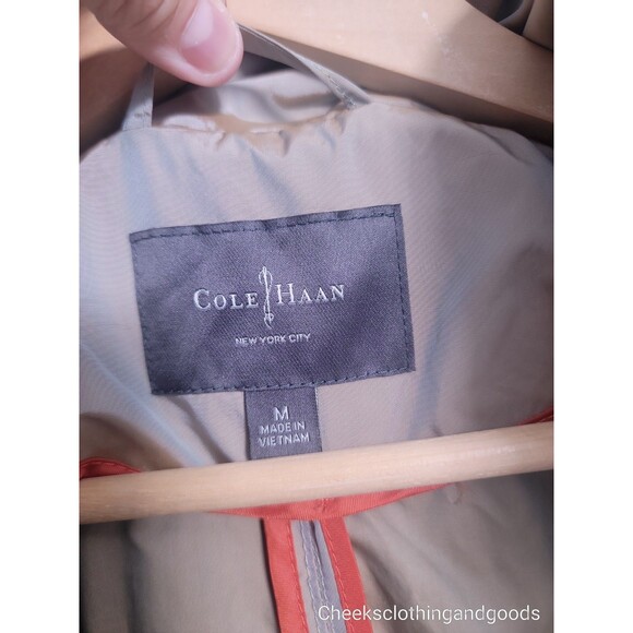 Cole Haan Topaz Iridescent Raincoat Jacket Stow-Away Hood Women's size MEDIUM - Picture 8 of 10